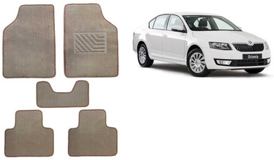 Autofetch Rubber Standard Mat For  Skoda Octavia(Beige)