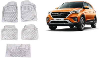 Autofetch Rubber Standard Mat For  Hyundai Creta(White)