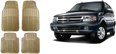 Autofetch Rubber Standard Mat For  Tata Safari(Beige)