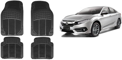 Autofetch Rubber Standard Mat For  Honda Civic(Black)