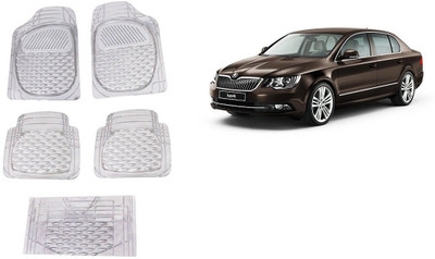 Autofetch Rubber Standard Mat For  Skoda Superb(White)