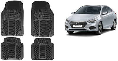 Autofetch Rubber Standard Mat For  Hyundai Verna Fluidic(Black)