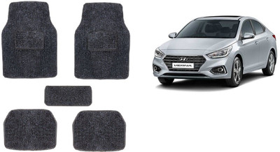 Autofetch Rubber Standard Mat For  Hyundai Verna Fluidic(Black)