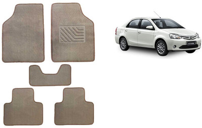 Autofetch Rubber Standard Mat For  Toyota Etios(Beige)