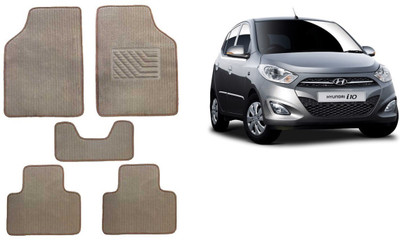 Autofetch Rubber Standard Mat For  Hyundai i10 Active(Beige)