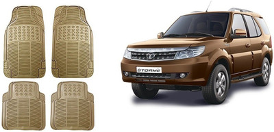 Autofetch Rubber Standard Mat For  Tata Safari Storme(Beige)
