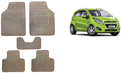 Autofetch Rubber Standard Mat For  Chevrolet Beat(Beige)