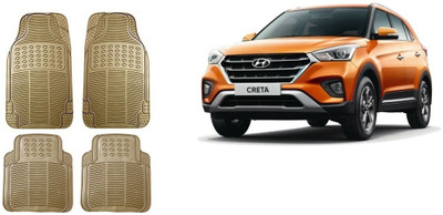 Autofetch Rubber Standard Mat For  Hyundai Creta(Beige)