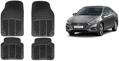 Autofetch Rubber Standard Mat For  Hyundai Fluidic Verna(Black)