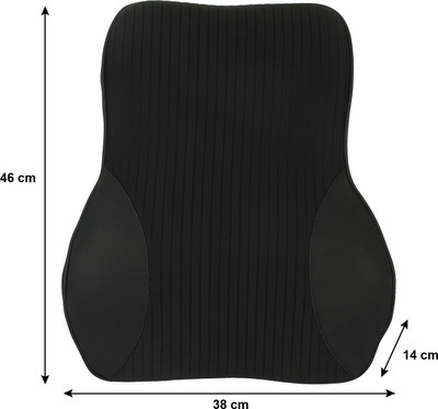 Oshotto Black Fabric, Leatherite Car Pillow Cushion for Hyundai(Rectangular, Pack of 1)