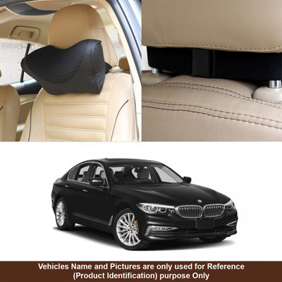 Oshotto Black Fabric Car Pillow Cushion for BMW(Rectangular, Pack of 1)