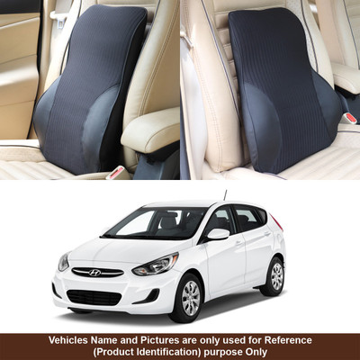 Oshotto Black Fabric Car Pillow Cushion for Hyundai(Rectangular, Pack of 1)
