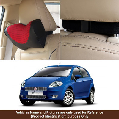 Oshotto Black, Red Fabric Car Pillow Cushion for Fiat(Rectangular, Pack of 1)