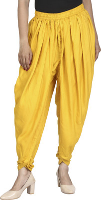 VAIDIKI Solid Rayon Women Harem Pants