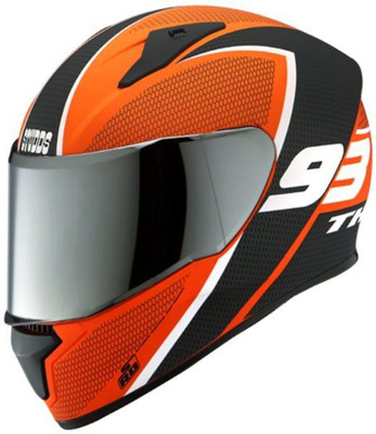 STUDDS THUNDER D3 FULL FACE WITH MIRROR VISOR Motorbike Helmet(Matt Orange)