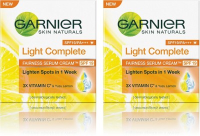Garnier Combo - Skin Naturals Light Complete Serum Cream SPF 19 (Pack of 2) (90 g)