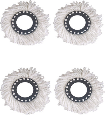 WHITEIBIS 4pcs-Magic Spin Mop Replacement Head Refill for 360 degree Rotation cleaning Wipe Mop Refill(White)