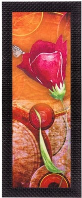 eCraftIndia Abstract Colorful Flowers Satin Matt Texture UV Ink 16 inch x 7 inch Painting(With Frame)