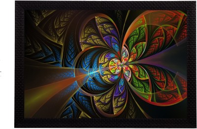 eCraftIndia Abstract Colorful Satin Matt Texture UV Ink 14 inch x 20 inch Painting(With Frame)