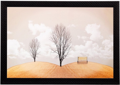eCraftIndia Leafless Tree Matt Textured UV Ink 14 inch x 20 inch Painting(With Frame)