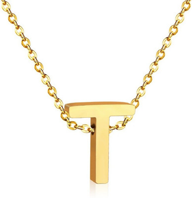 The Dance Bible The Dance Bible 'T' Gold Color Letter Name Initial Charms Necklace Pendant | Personalized Gifts | Fashion Jewelry for Women and Girls Gold-plated Alloy Pendant