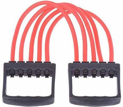 Horoly Adjustable Chest Expander Multi Function 5 Rubber Tubes Resistance Tube(Red)