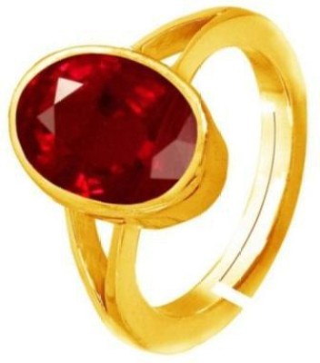 SHYAMKRIPA GEMS 8.25 CARAT Original Certified Unheated Untreatet A+ Quality Natural Adjustable 16 – 24 Ruby Manik Gemstone Panchdhatu Ring For Women and Men Metal Ruby Gold Plated Ring