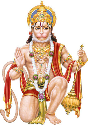 god & god's 61 cm Hanuman ji Self Adhesive Sticker(Pack of 1)