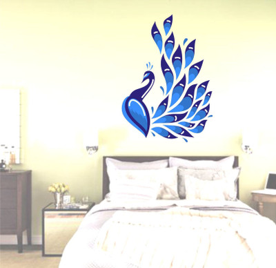 StickerYard 43.18 cm Artistic Peacock Self Adhesive Sticker(Pack of 1)