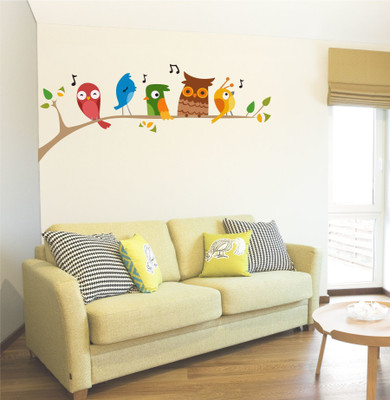 StickerYard 91.44 cm Singing Birds Self Adhesive Sticker(Pack of 1)