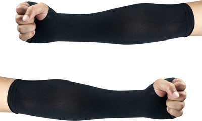 ALLEXTREME Nylon Arm Sleeve For Men & Women(XXL, Black)