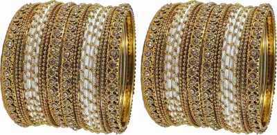 Zulka Get Your Traditions Metal, Fabric Zircon Bangle(Pack of 40)