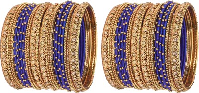 ZULKA Get your traditions Fabric, Metal Zircon Bangle(Pack of 40)