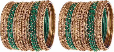 Zulka Get Your Traditions Metal, Fabric Zircon Bangle(Pack of 40)