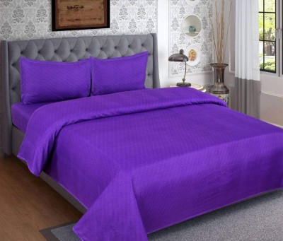 Skytex 160 TC Cotton Double Solid Flat Bedsheet(Pack of 1, Purple)