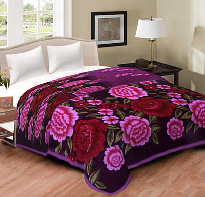 Deeksha Floral Double Mink Blanket for  Heavy Winter(Microfiber, Multicolor)