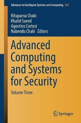 Advanced Computing and Systems for Security(English, Paperback, unknown)