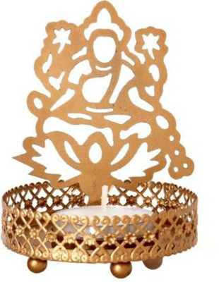 SHIVAYE COLLECTION Golden Decorative Shadow Laxmi Ji Candle Holder best gift for diwali Aluminium 1 - Cup Candle Holder(Gold, Pack of 1)