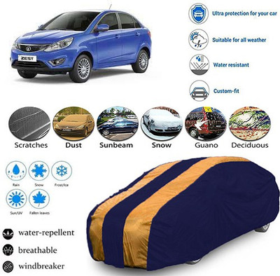 CREEPER Car Cover For Tata Zest (With Mirror Pockets)(Blue, Orange, For 2018, 2019 Models)