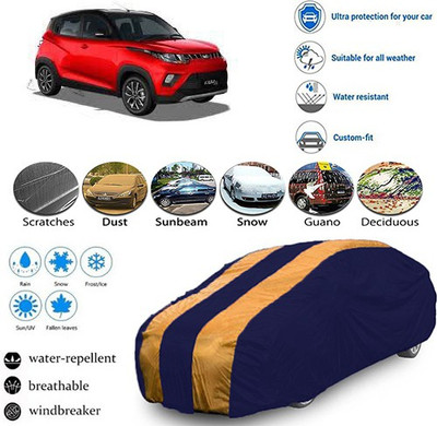 Bristle Car Cover For Mahindra KUV100 (With Mirror Pockets)(Blue, Orange, For 2018, 2019 Models)