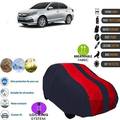 Bristle Car Cover For Honda Amaze (With Mirror Pockets)(Blue, Red, For 2018, 2019 Models)