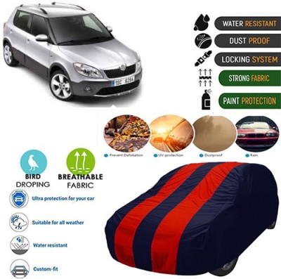 Bristle Car Cover For Skoda Fabia Scout (With Mirror Pockets)(Maroon, Blue, For 2018, 2019 Models)