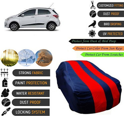 CREEPER Car Cover For Hyundai Grand i10 (With Mirror Pockets)(Blue, Red, For 2018, 2019 Models)