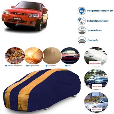 CREEPER Car Cover For Hyundai Accent Viva (With Mirror Pockets)(Blue, Orange, For 2018, 2019 Models)