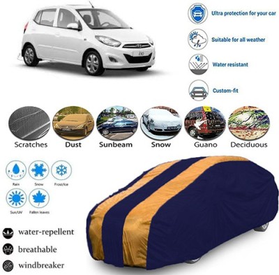 CREEPER Car Cover For Hyundai i10 (With Mirror Pockets)(Blue, Orange, For 2018, 2019 Models)