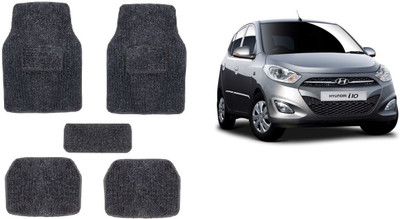 Autofetch Rubber Standard Mat For  Hyundai i10 Active(Black)