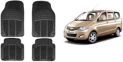Autofetch Rubber Standard Mat For  Chevrolet Enjoy(Black)