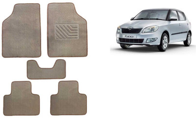 Autofetch Rubber Standard Mat For  Skoda Fabia(Beige)