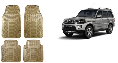 Autofetch Rubber Standard Mat For  Mahindra New Scorpio(Beige)