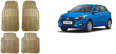 Autofetch Rubber Standard Mat For  Hyundai Elite i20(Beige)